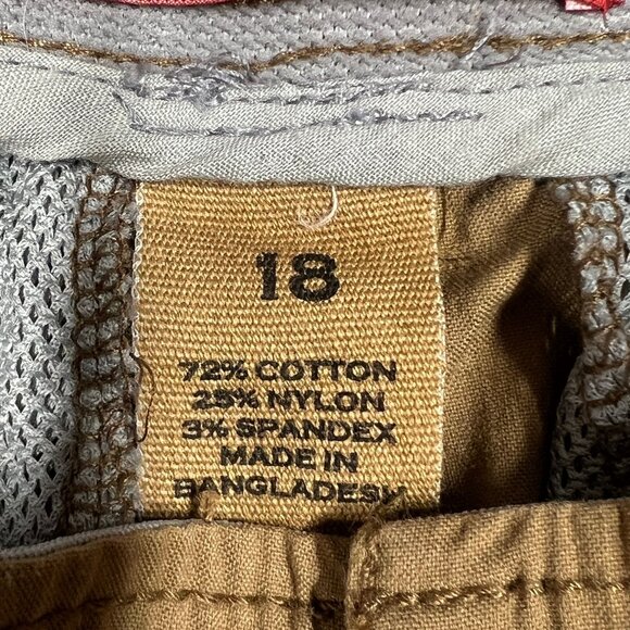 Red Camel Cargo Shorts Boys Size 18 Rimpa Tan Brown Adjustable Waist Pockets NWT - Picture 4 of 14